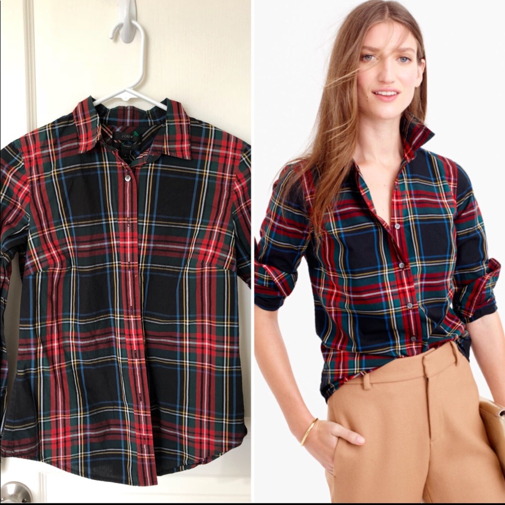 J Crew Plaid Perfect Button up shirt